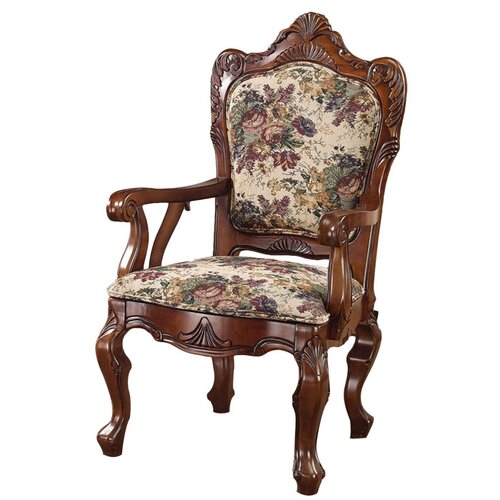 Design Toscano Emily Dickinson Floral Jacquard Fabric Arm Chair