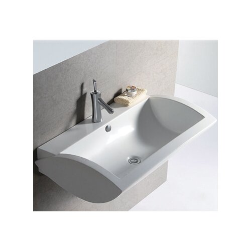 Isabella Bathroom Sink with Rectangular bowl and Integral Rear Center