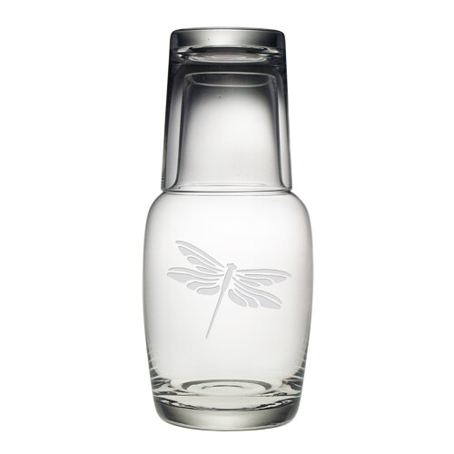 Susquehanna Glass 2 Piece Dragonfly Bedside Carafe and Cup Set