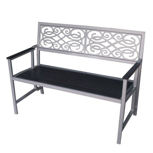 DC America Folding Aluminum and Wood Garden Bench