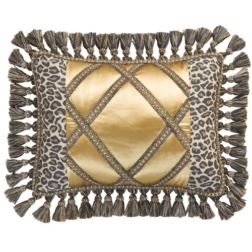 Jennifer Taylor Espresso Synthetic Decorative Pillow with Braid and