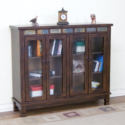 Wayborn Traditional Bookcase with Glass Door in Brown