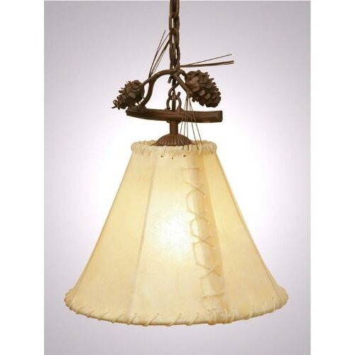 Steel Partners Ponderosa Pine Round Rawhide Anacosti 1 Light Pendant