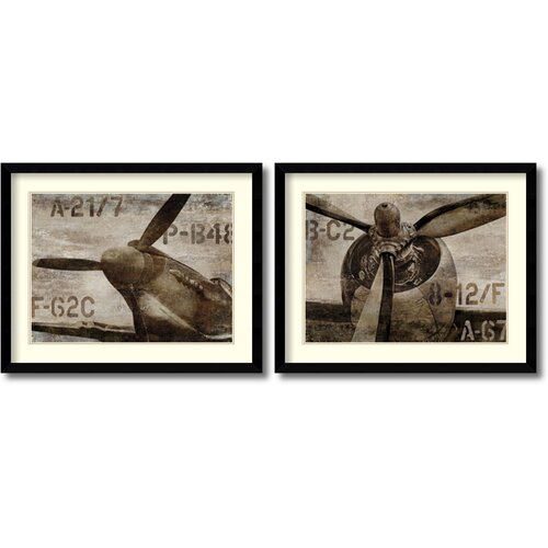 Amanti Art Vintage Airplane by Dylan Matthews 2 Piece Framed Art