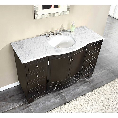 Silkroad Exclusive Naomi 55” Single Sink Cabinet Bathroom Vanity Set