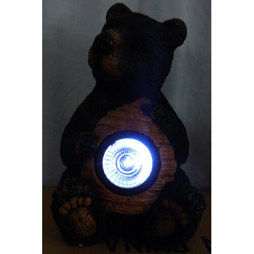 Alpine Bear with Solar Light Garden Statue