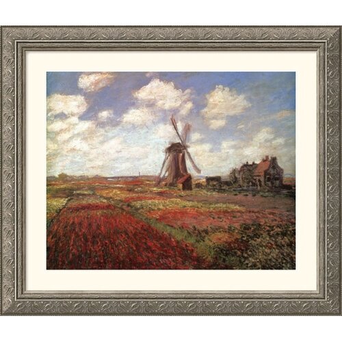 Great American Picture Champs de Tulip Silver Framed Print   Claude