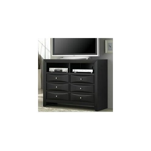 Wildon Home ® Bevelled Media 6 Drawer Dresser