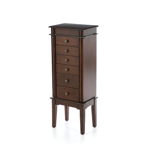 Wildon Home ® Elanor Six Drawer Jewelry Armoire in Coffee