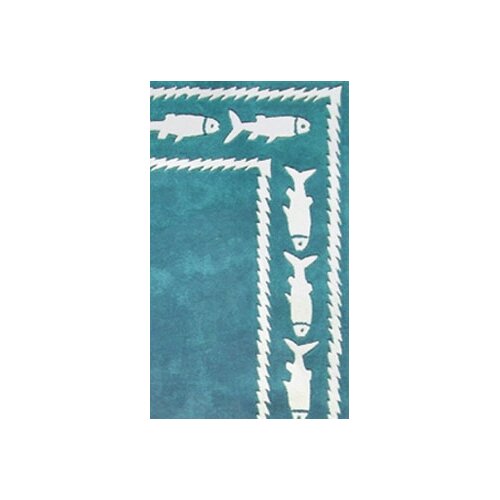 American Home Rug Co. Beach Rug Fish Border Novelty Rug