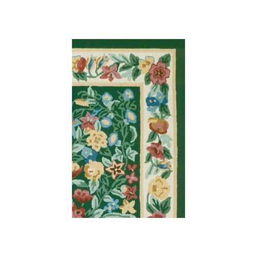 American Home Rug Co. Bucks County Floral Garden Emerald Green/Ivory