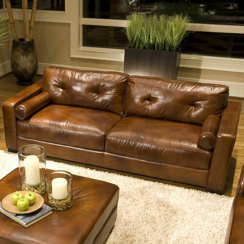Elements Fine Home Furnishings Soho Leather Sofa & Reviews | Wayfair