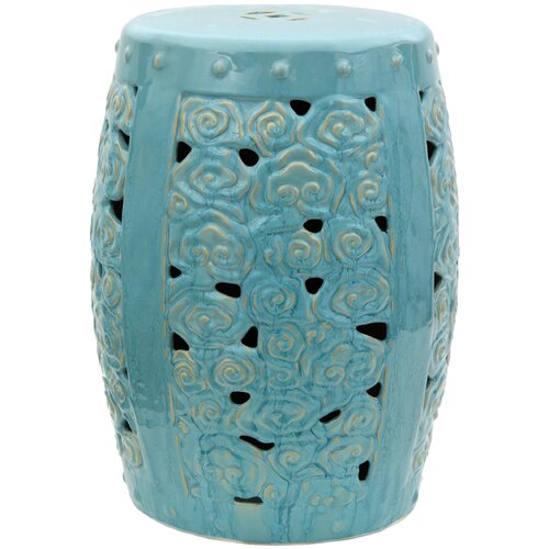 Oriental Furniture Carved Clouds Porcelain Garden Stool