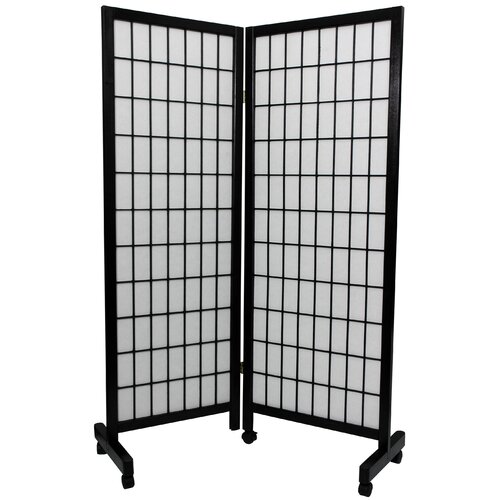 Oriental Furniture Meditation Folding Room Divider in Black