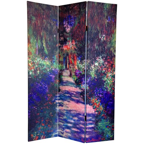 Oriental Furniture 72 x 48 Double Sided Works of Monet 3 Panel Room