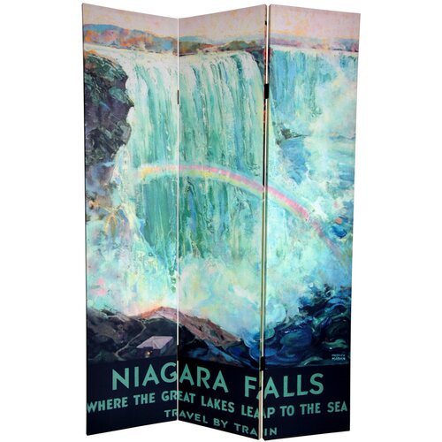 Oriental Furniture 72 x 48 Double Sided Niagara Falls 3 Panel Room