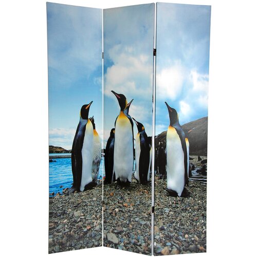 Oriental Furniture 71 x 47.63 Penguin 3 Panel Room Divider