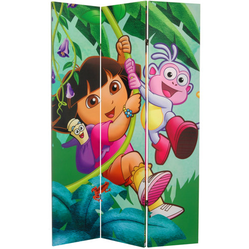 Oriental Furniture 71 x 47.25 Tall Double Sided Dora and Friends 3