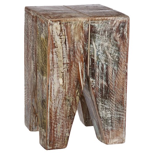 Stripped Wood End Table