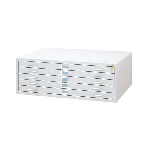 Safco Products Company 42 W Five Drawer Steel Flat File with Optional