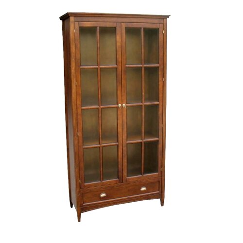 Wayborn Traditional Bookcase with Glass Door in Brown