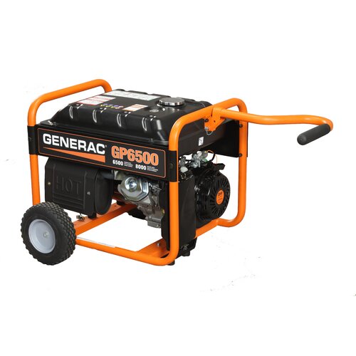 Portable 6,500 Watt Gasoline Generator with Wheel Kit