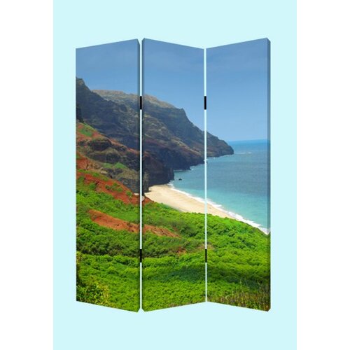 Screen Gems 72 x 48 Hawaiian Coast Screen 3 Panel Room Divider