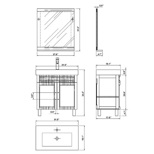 Bellaterra Home Chapman 31.5 Single Vanity Set