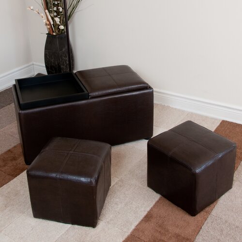 Simpli Home Avalon Storage Cube Ottoman (Set of