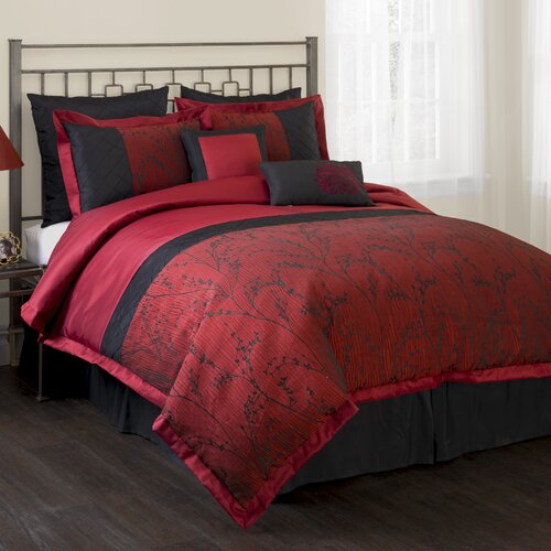 Lush Decor Flower Texture 8 Piece Comforter Set