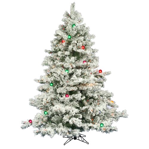 Vickerman Flocked Alaskan 6.5 Artificial Christmas Tree with