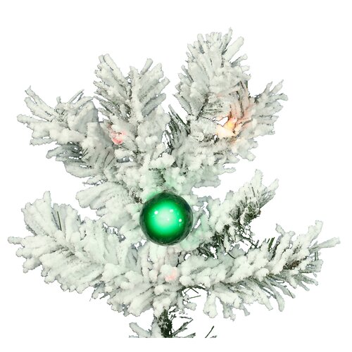 Vickerman Flocked Alaskan 6.5 White Artificial Christmas Tree with