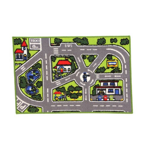 Fun Time Around Town Road Kids Rug