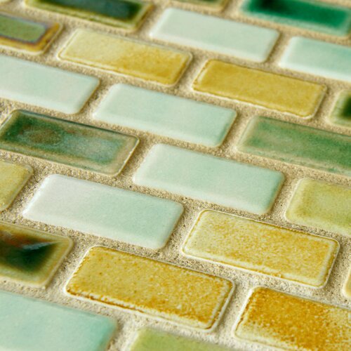 EliteTile Arcadia 11 3/4 x 11 3/4 Glazed Porcelain Subway Mosaic in