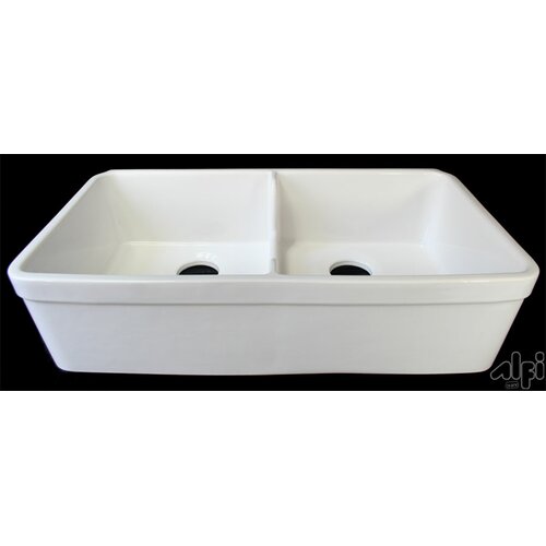 Alfi Brand 29.75 x 17.75 Short Wall Double Bowl Farmhouse Kitchen