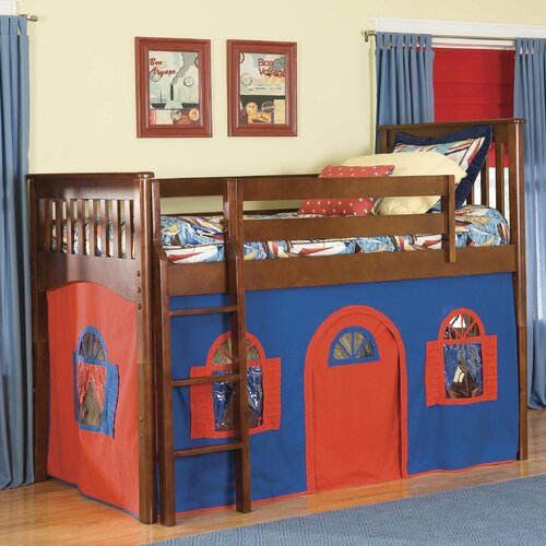 Alaterre Mansfield Junior Twin Low Loft Bed with Built In Ladder and