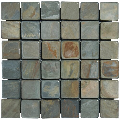 Epoch 12 x 12 Polished / Tumbled Slate Mosaic in California Rustic