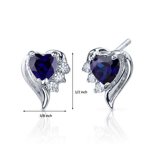 Oravo Cupids Grace 1.50 Carats Blue Sapphire Heart Shape Cubic