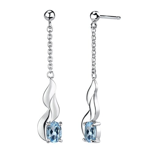 Oravo 0.38 4.25 carats Oval Shape Swiss Blue Topaz Pendant Earrings