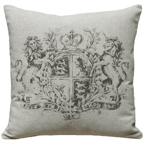 123 Creations Crest 100% Linen Screen Print Pillow