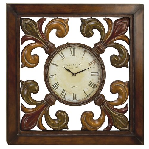 Aspire 39 Square Iron Fleur De Lis Wall Clock