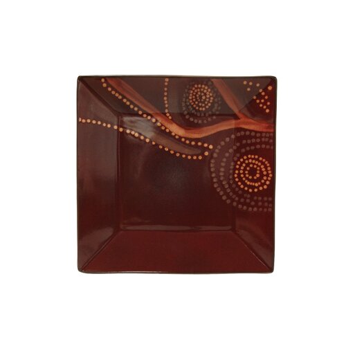 Red Vanilla Organic Brown 10.5 Square Dinner Plate (Set of 4)