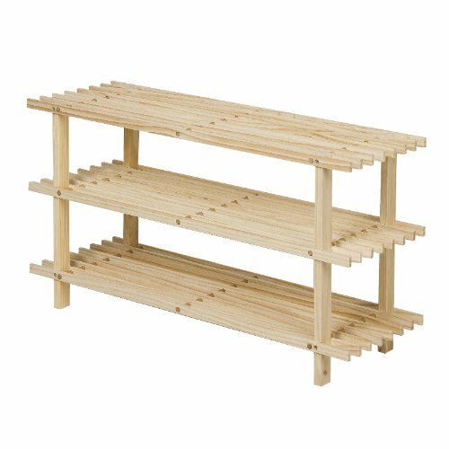 Furinno Pine Solid Wood 3 Tier Shoe Rack