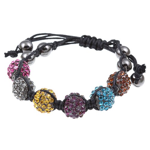 Zirconmania Pave Multi Color Crystal Beaded Macrame Adjustable