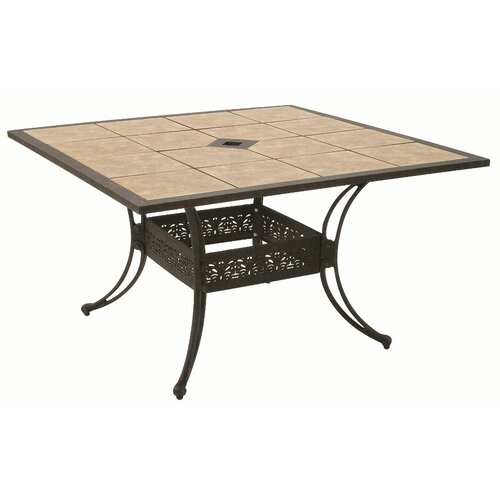 Suncoast Drop In Tile Square Dining Table with Hole