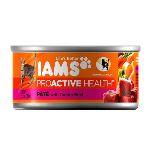 Iams ProActive Health Adult Wet Cat Food with Tender Beef (5.5 oz