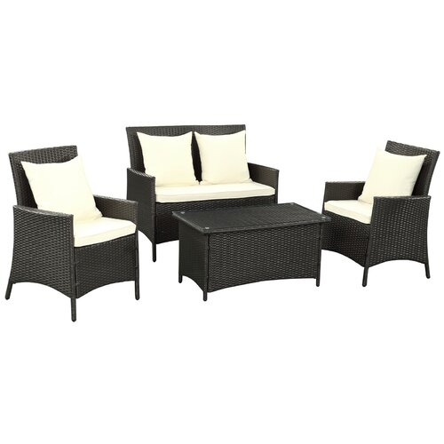 Modway Flourish 4 Piece Deep Seating Group with Cushion