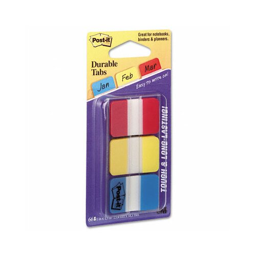 3M Index File Tabs, Three Colors, 22 Flags Each, Three Dispensers/per