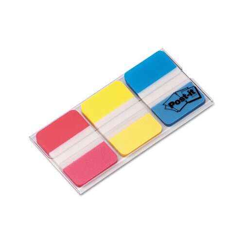 3M Index File Tabs, Three Colors, 22 Flags Each, Three Dispensers/per