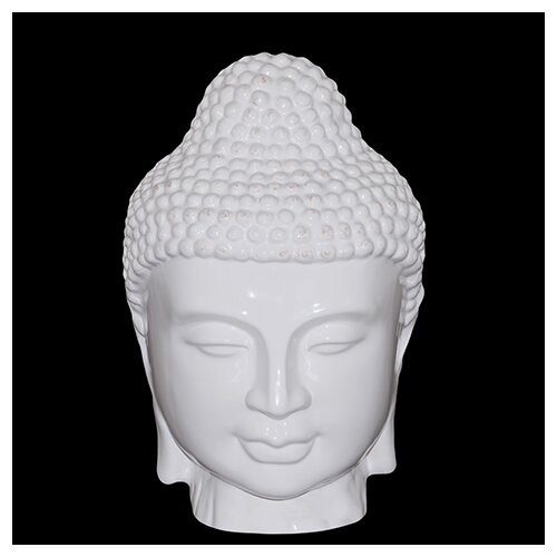 Urban Trends 11 White Ceramic Buddha Head Statue